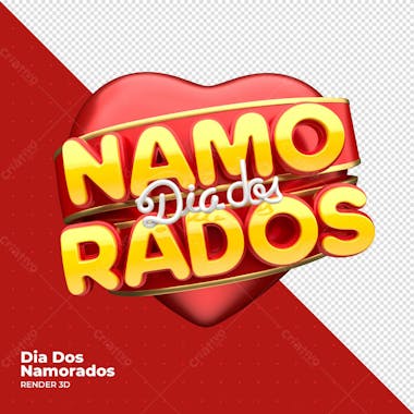 Dia dos namorados selo 3d render