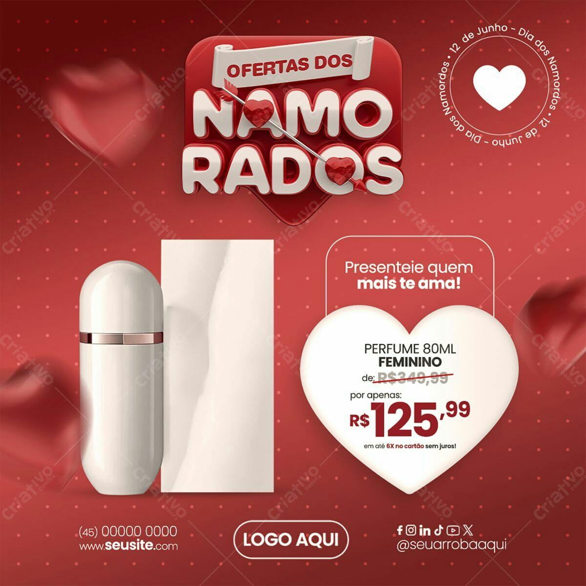 Banner Dia dos Namorados PSD Editável