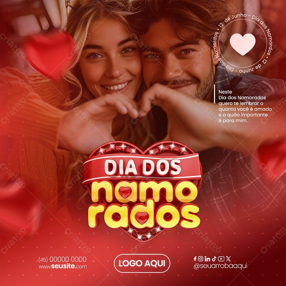 Postagem Dia dos Namorados PSD Editável