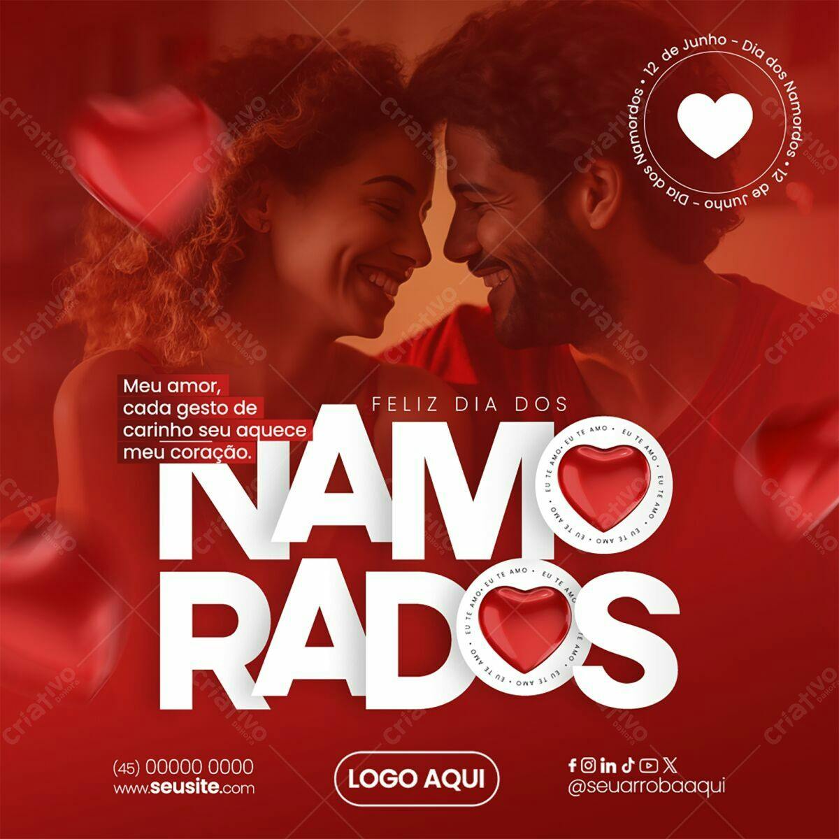 Post para Dia dos Namorados PSD Editável