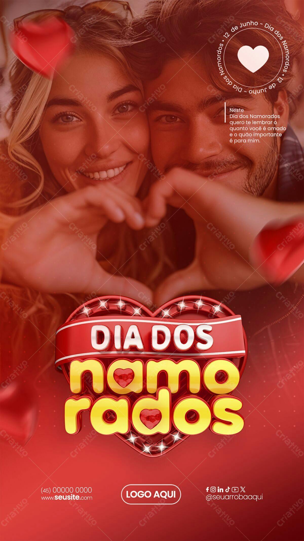 Flyer Dia dos Namorados PSD Editável