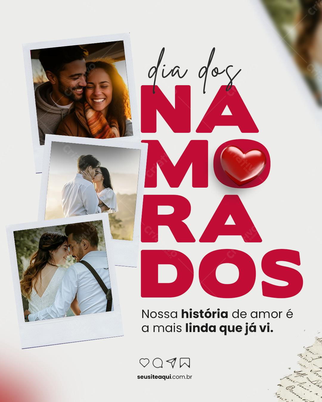 Postagem Dia dos Namorados PSD Editável