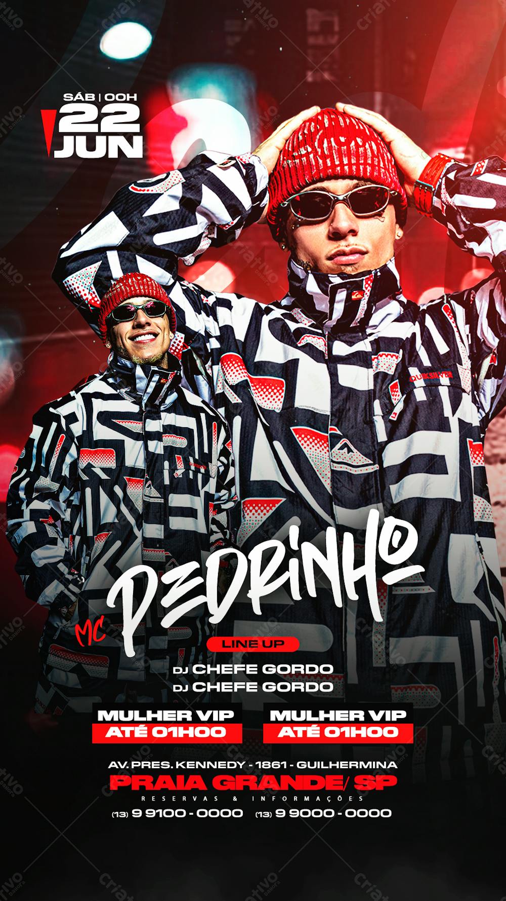 Flyer Baile Funk Mc Pedrinho - Story