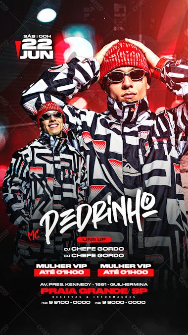 Flyer baile funk mc pedrinho story