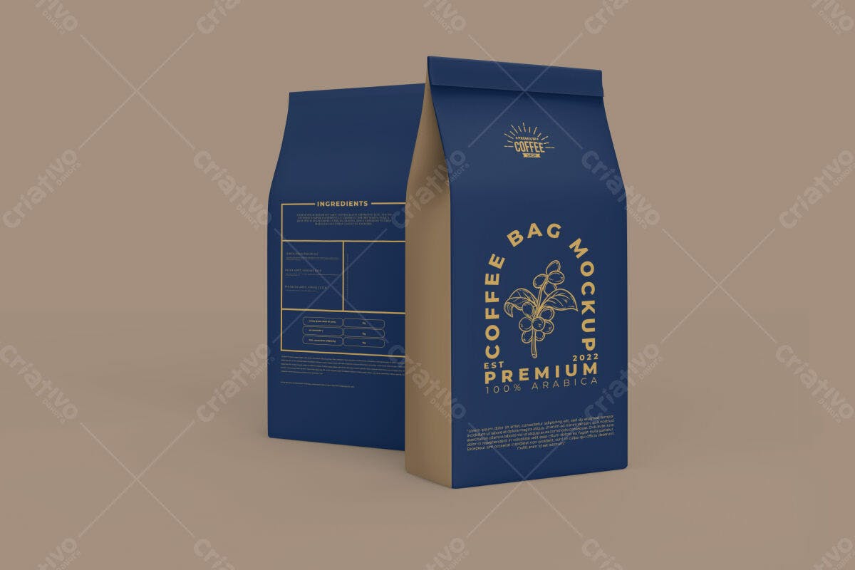 Embalagem para Café PSD Editável