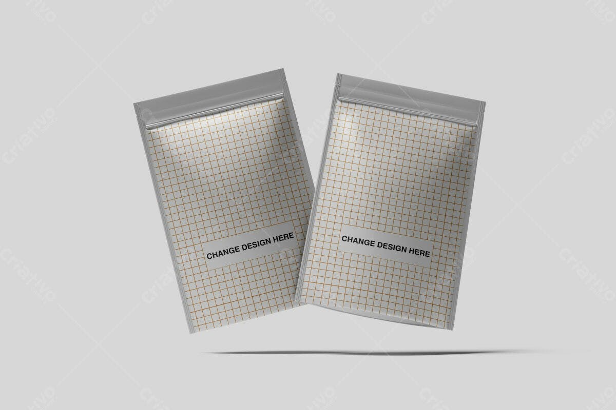 Embalagem Stand Up Pouch com Grade PSD Editável