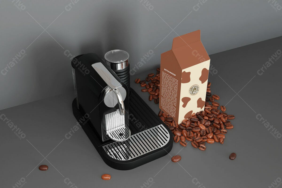 Embalagem para Leite de Café PSD Editável