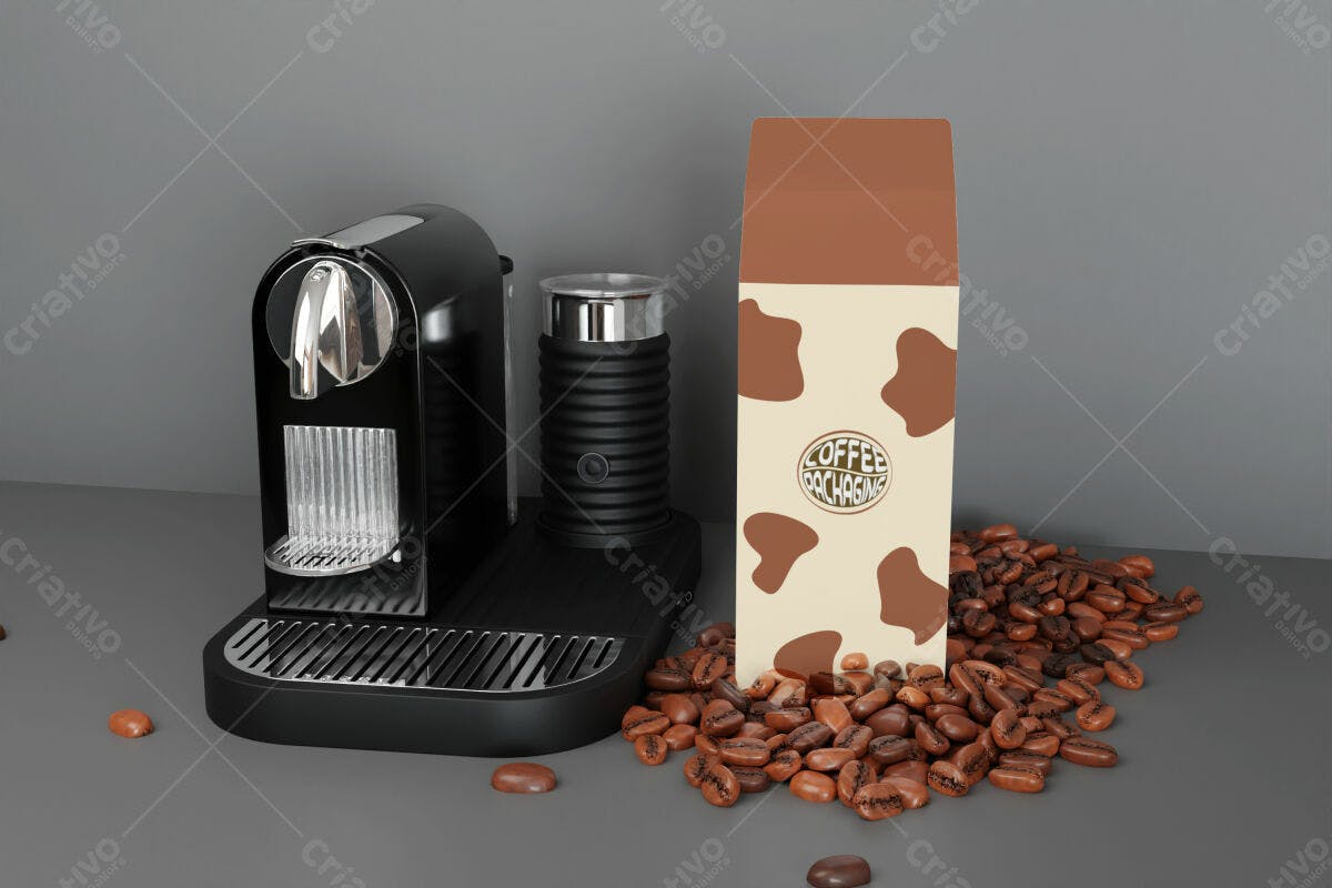 Embalagem de Café PSD Editável