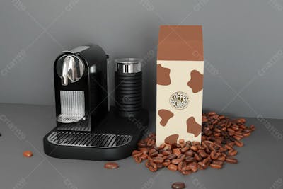Saco De Café, Bolsa E Caneca Mockup V 4