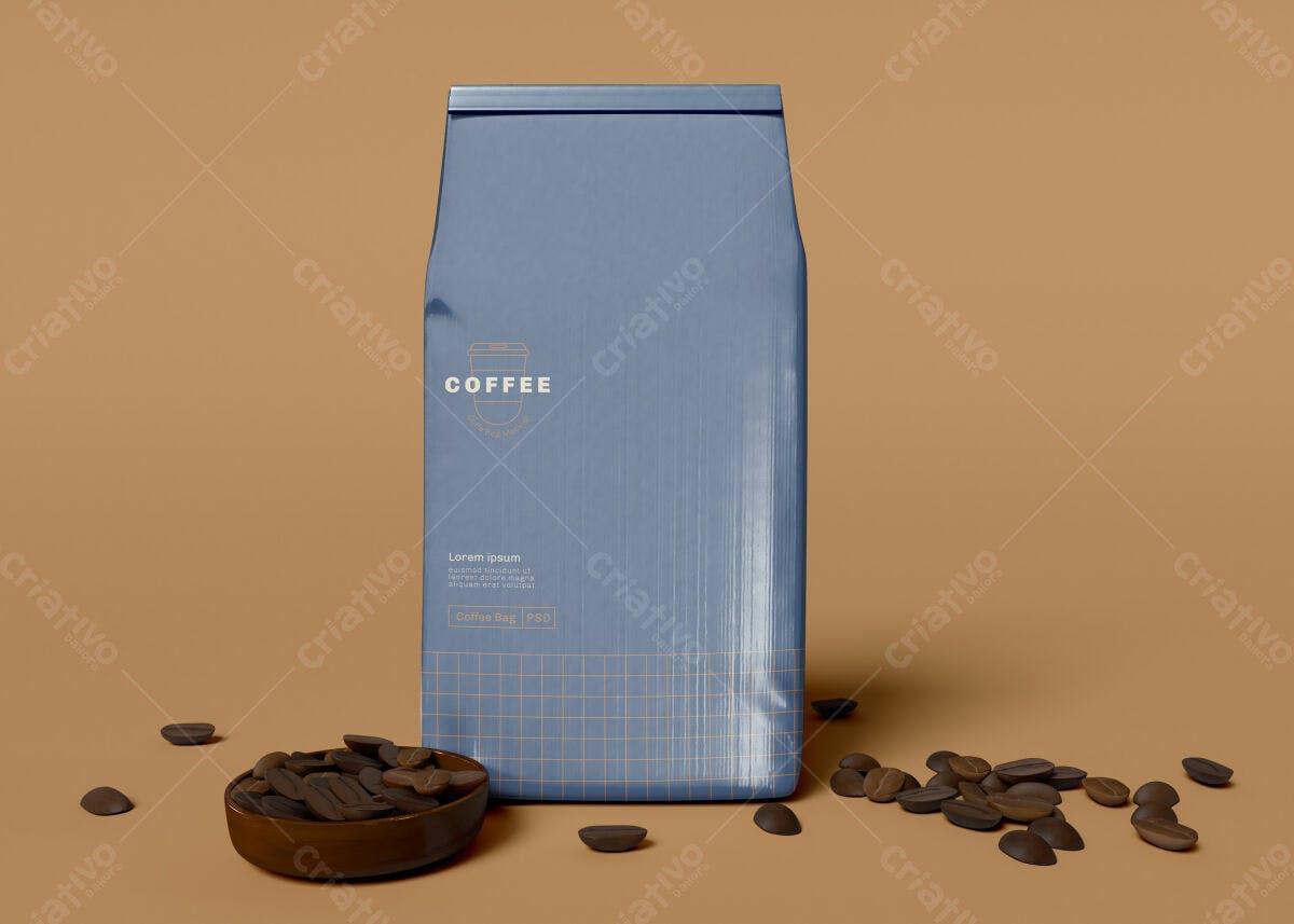 Embalagem para Café PSD Editável