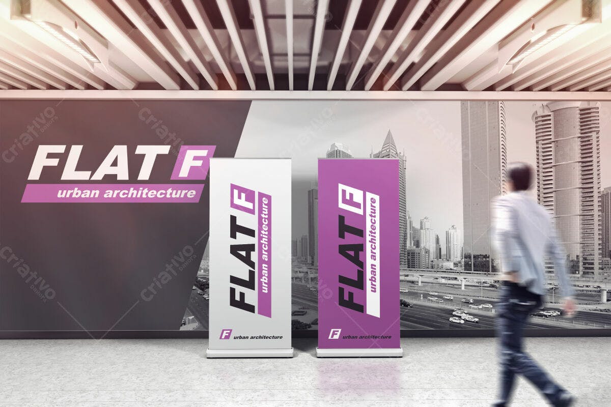 Banner Retrátil para Arquitetura Urbana PSD Editável
