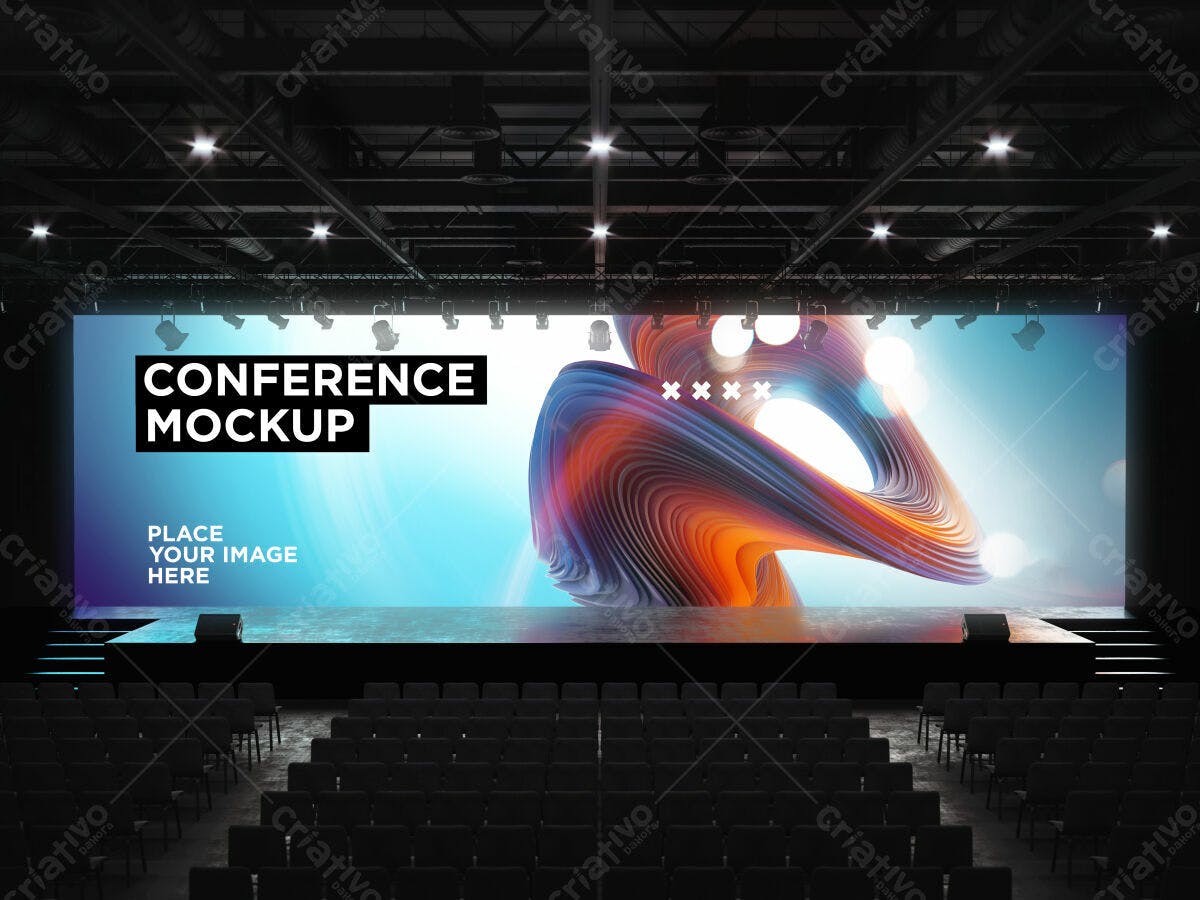 Mockup de Palco para Conferência PSD Editável