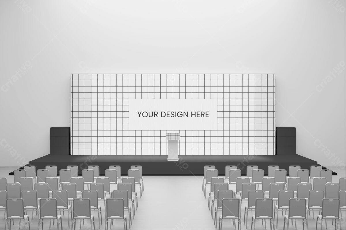 Mockup Palco para Evento Corporativo PSD Editável