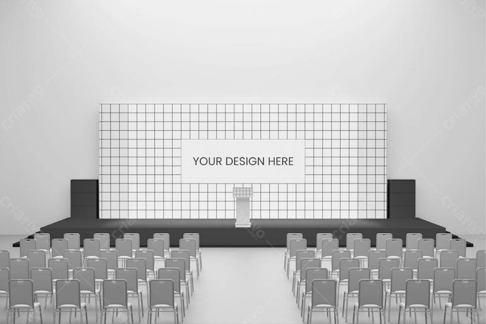 Grande Tela De Palco No Salão Mockup V 7