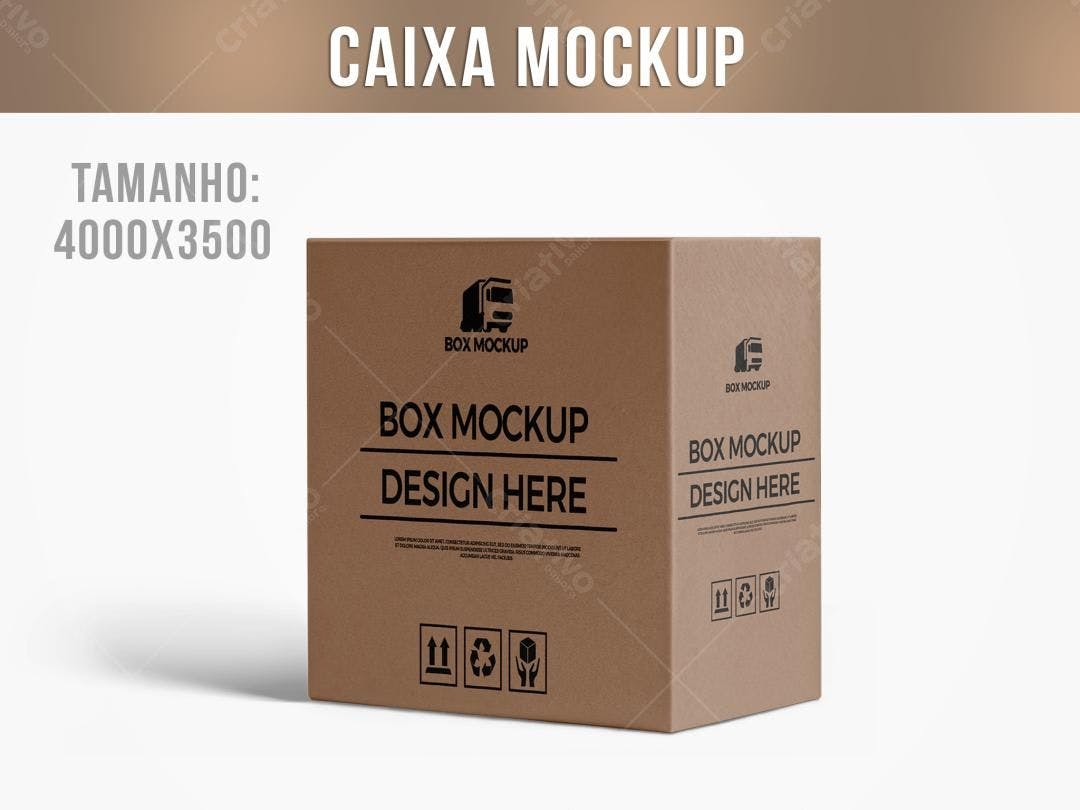 Mockup Caixa de Papelão Marrom - Design Realista