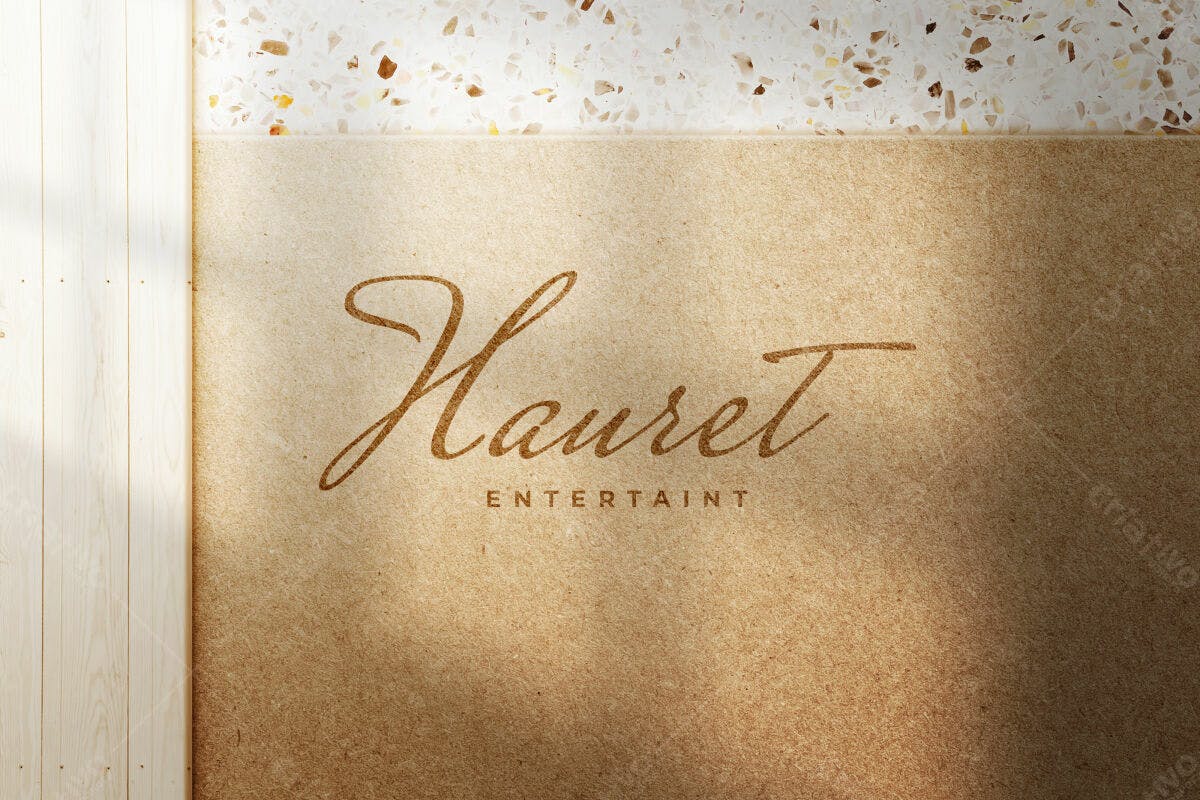 Mockup Logotipo Papel Kraft PSD Editável