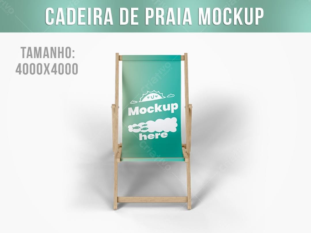 Mockup Cadeira de Praia: Design Minimalista em Verde Água