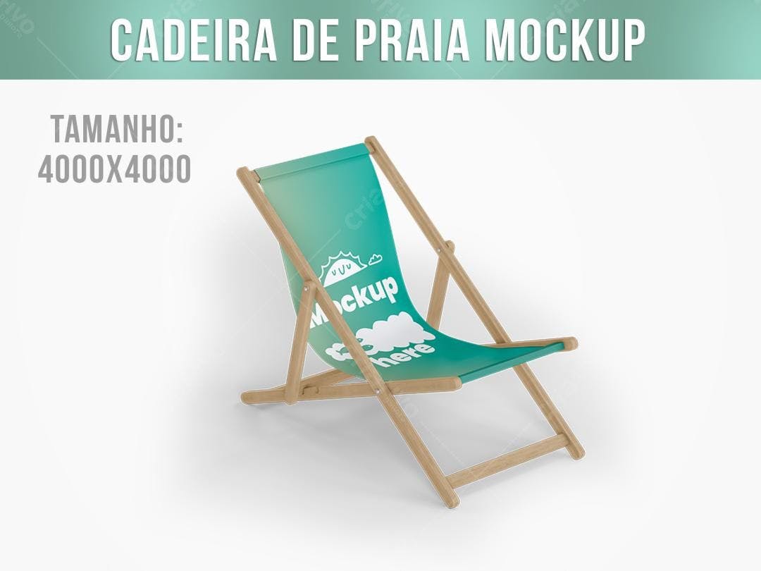 Mockup Cadeira de Praia: Design Moderno em Azul e Verde