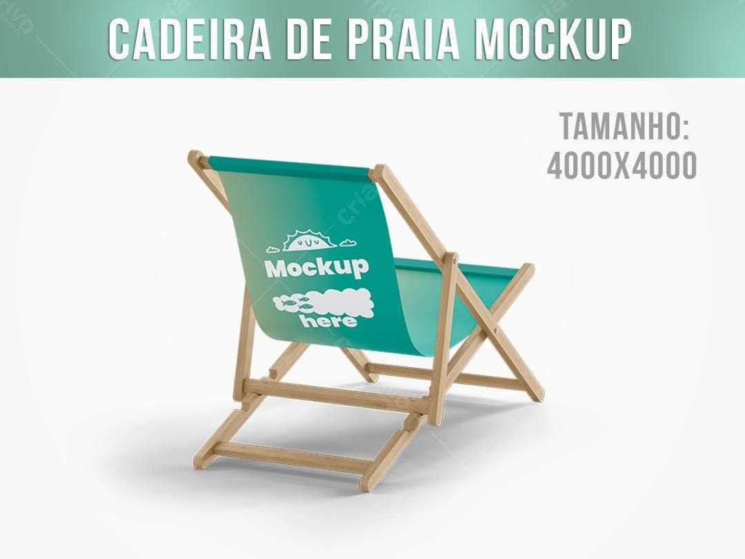Mockup Cadeira de Praia: Design Moderno em Verde-Turquesa