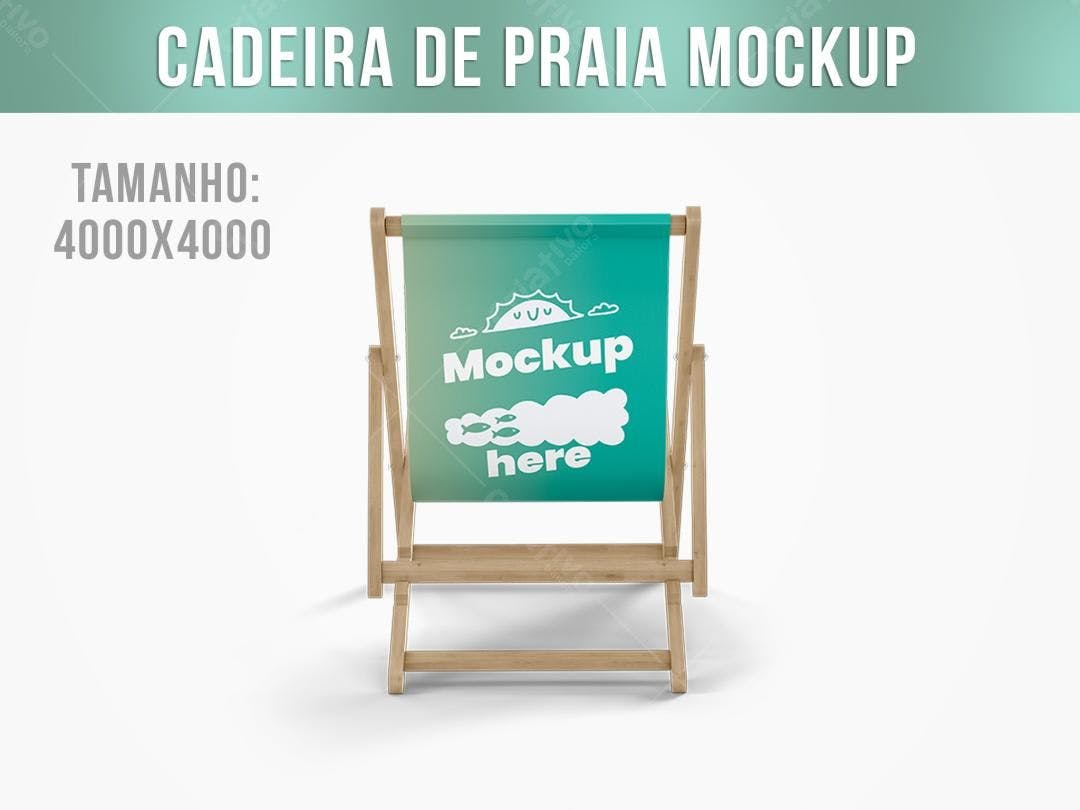 Mockup Cadeira de Praia: Design Moderno em Verde Água
