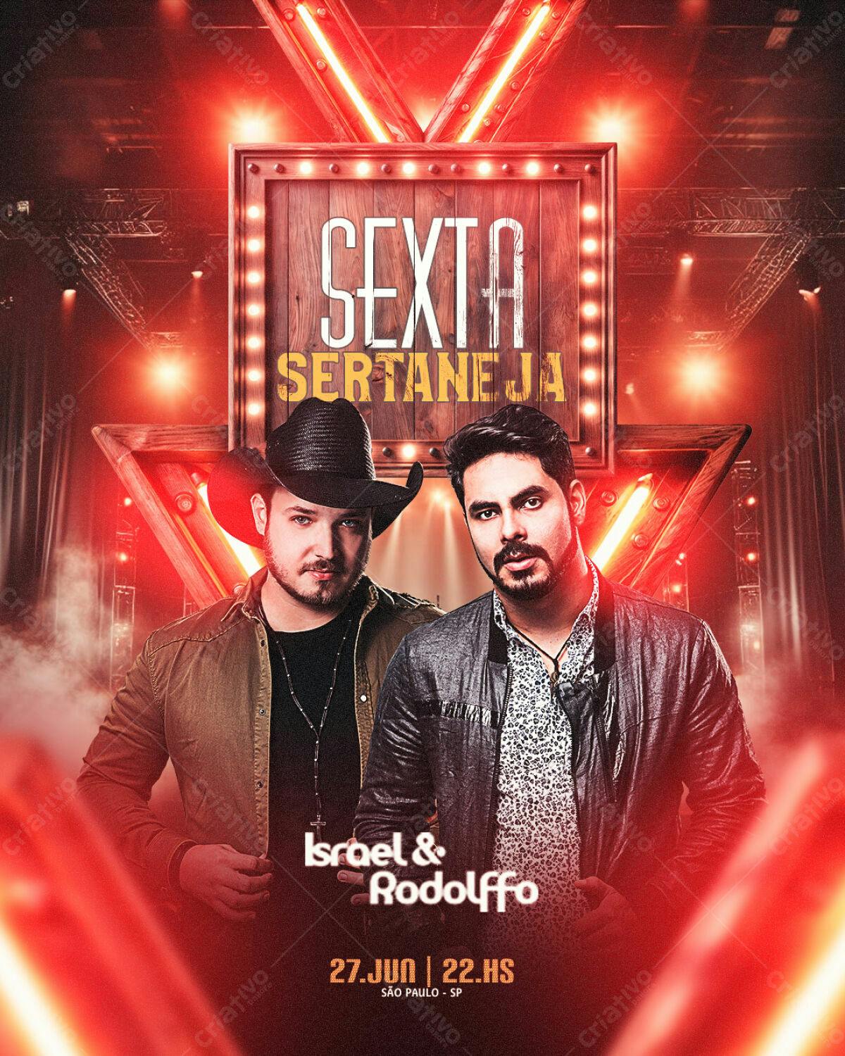 Flyer para Festa Sertaneja PSD Editável