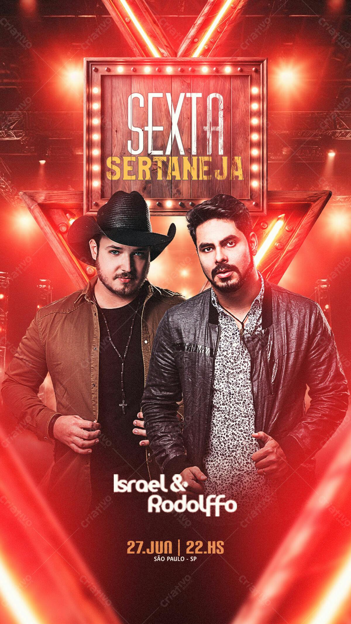 Flyer Festa Sertaneja PSD Editável