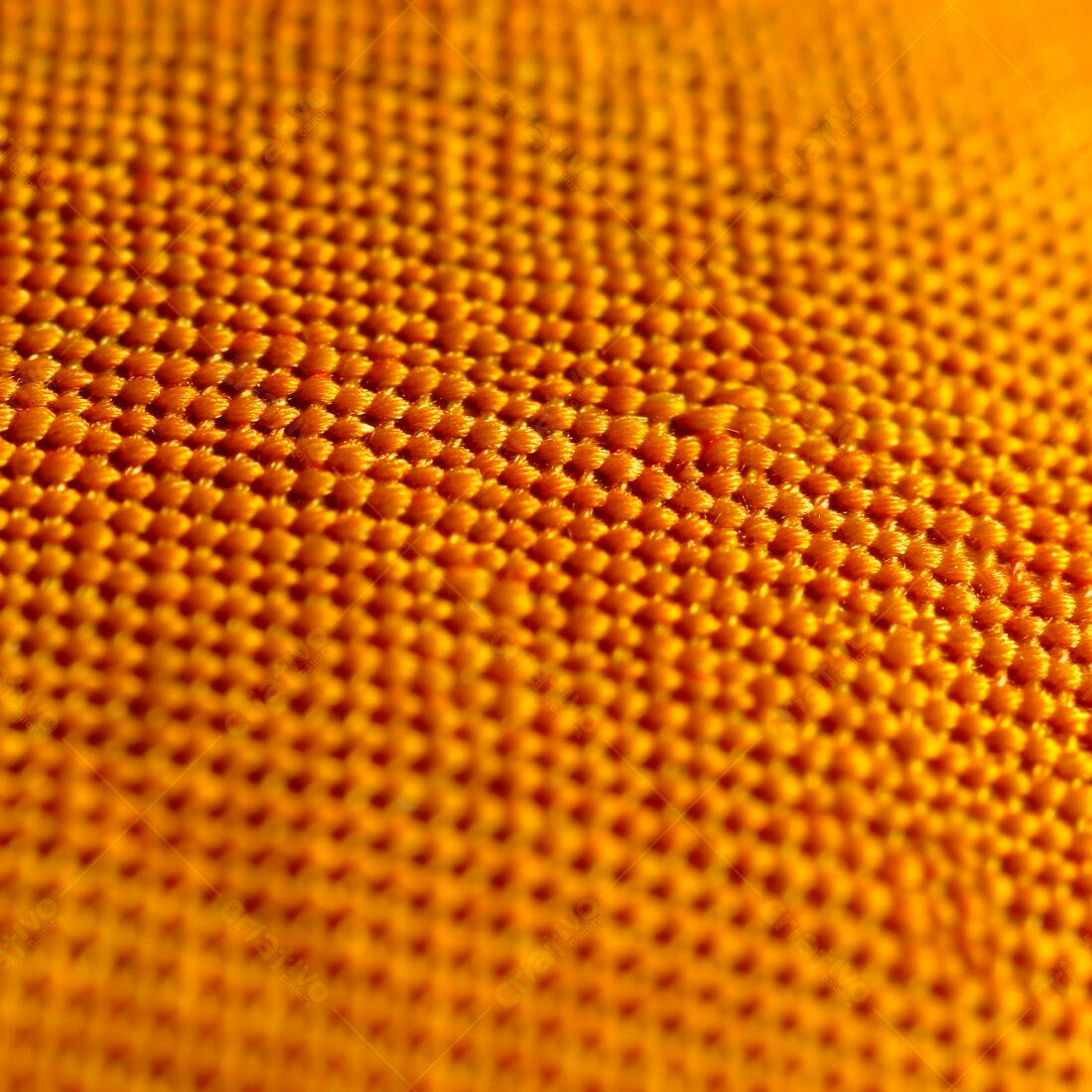 Tecido laranja texturado detalhe