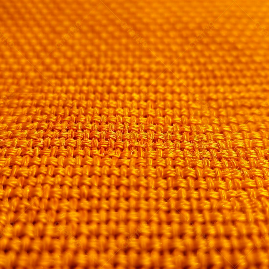 Tecido laranja texturado detalhe