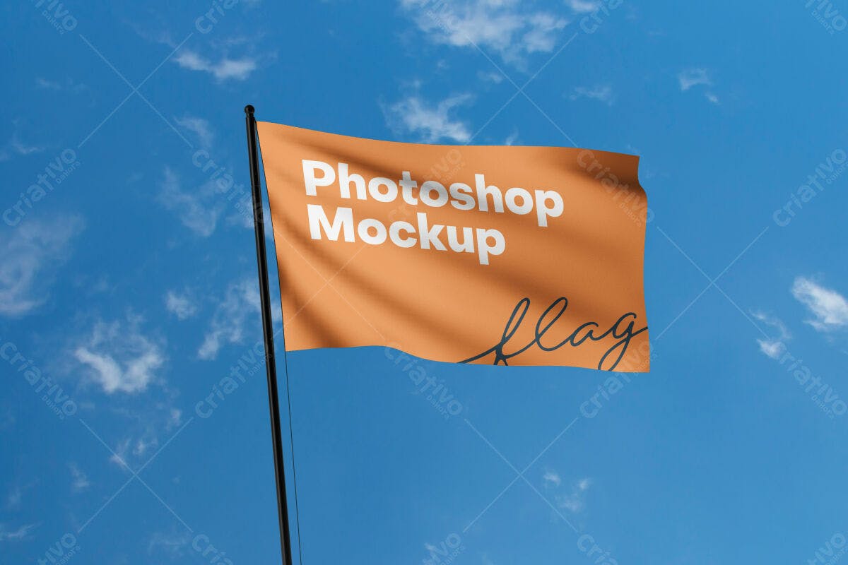 Mockup de Bandeira PSD Editável
