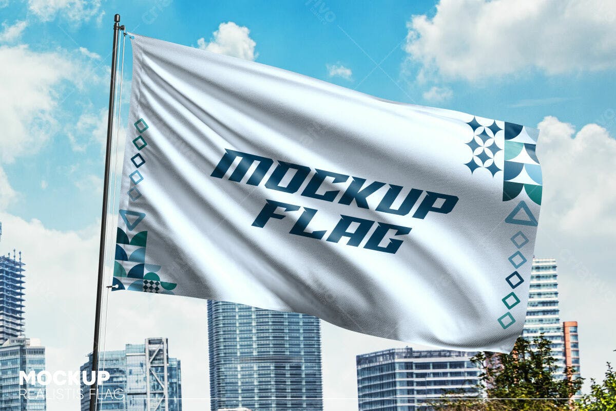 Bandeira para Mockup PSD Editável