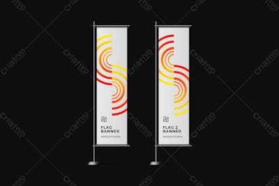 Psd De Bandeira Ondulante Realista Mockup V 2