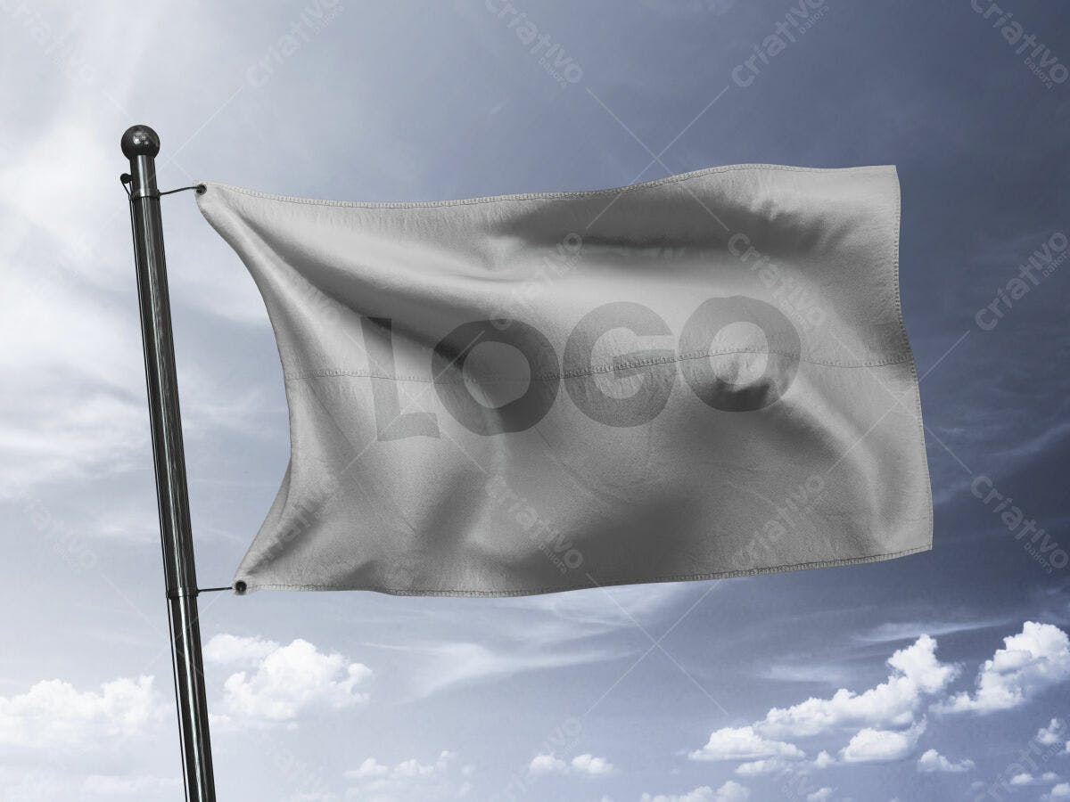 Mockup de Bandeira PSD Editável