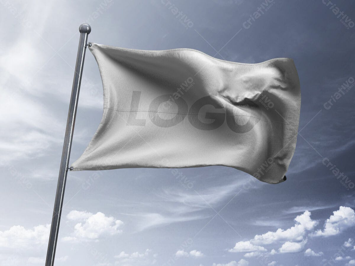 Mockup de Bandeira PSD Editável para Design de Logo