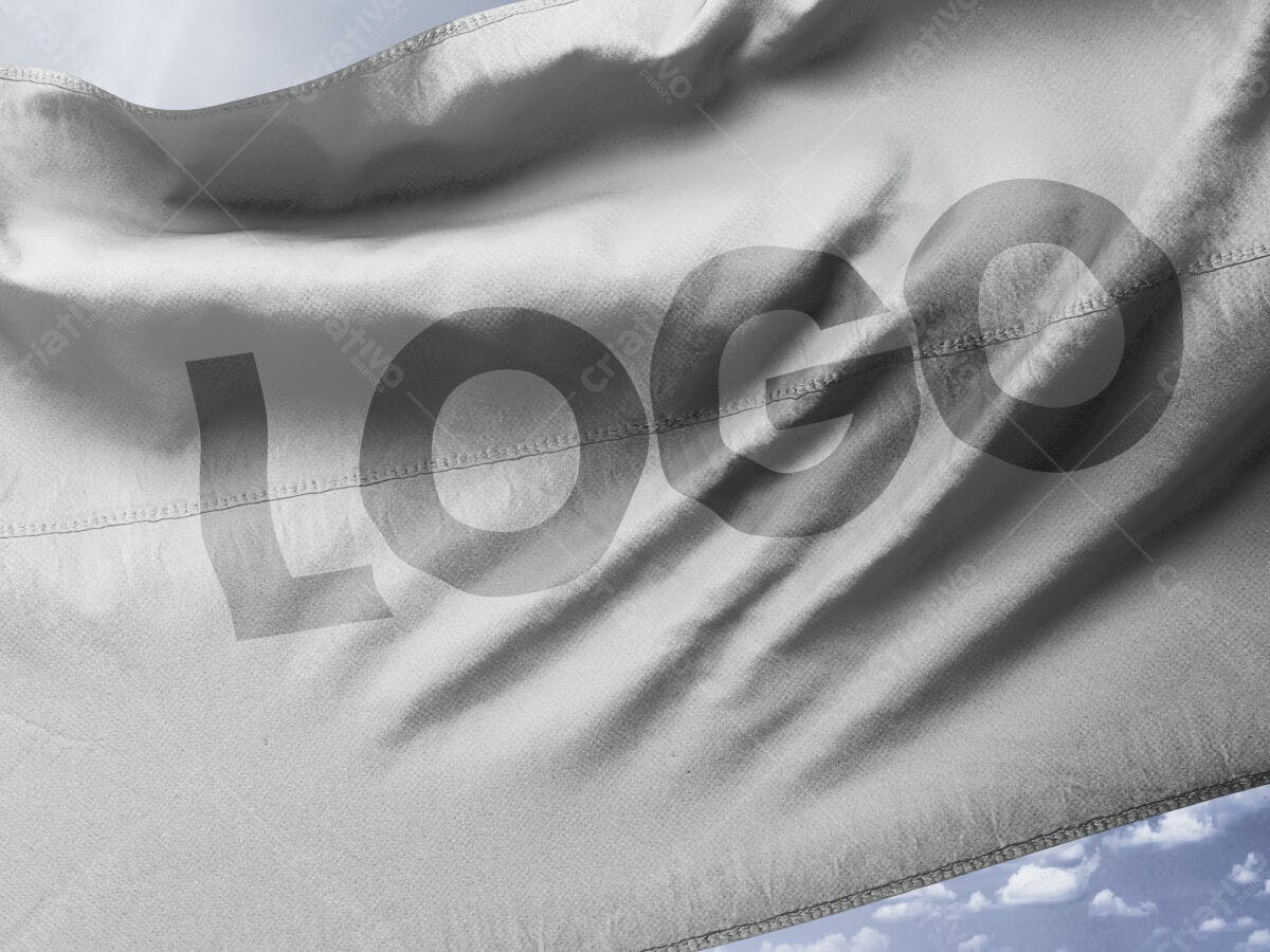 Mockup de Bandeira para Logo PSD Editável
