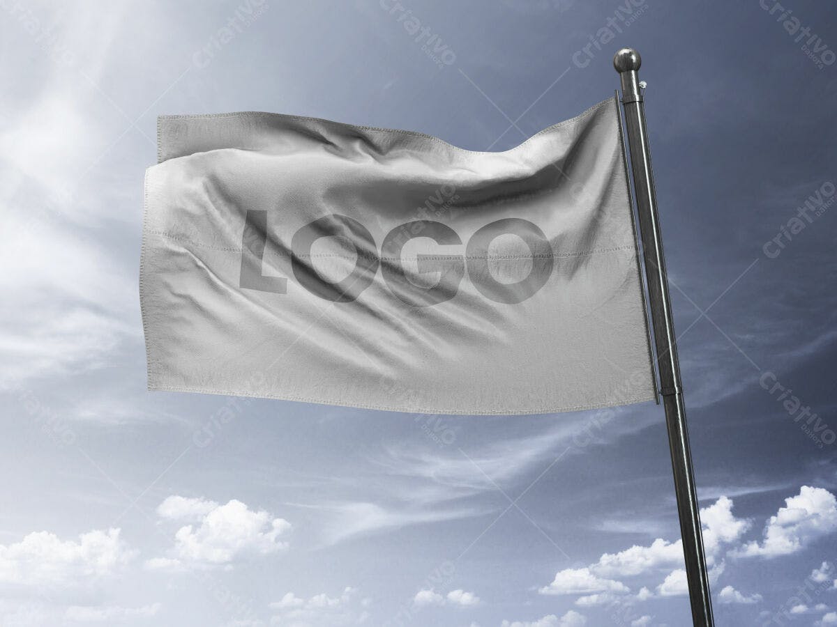 Bandeira para Mockup de Logo PSD Editável
