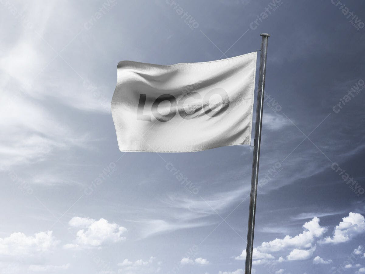 Mockup Bandeira para Logo PSD Editável