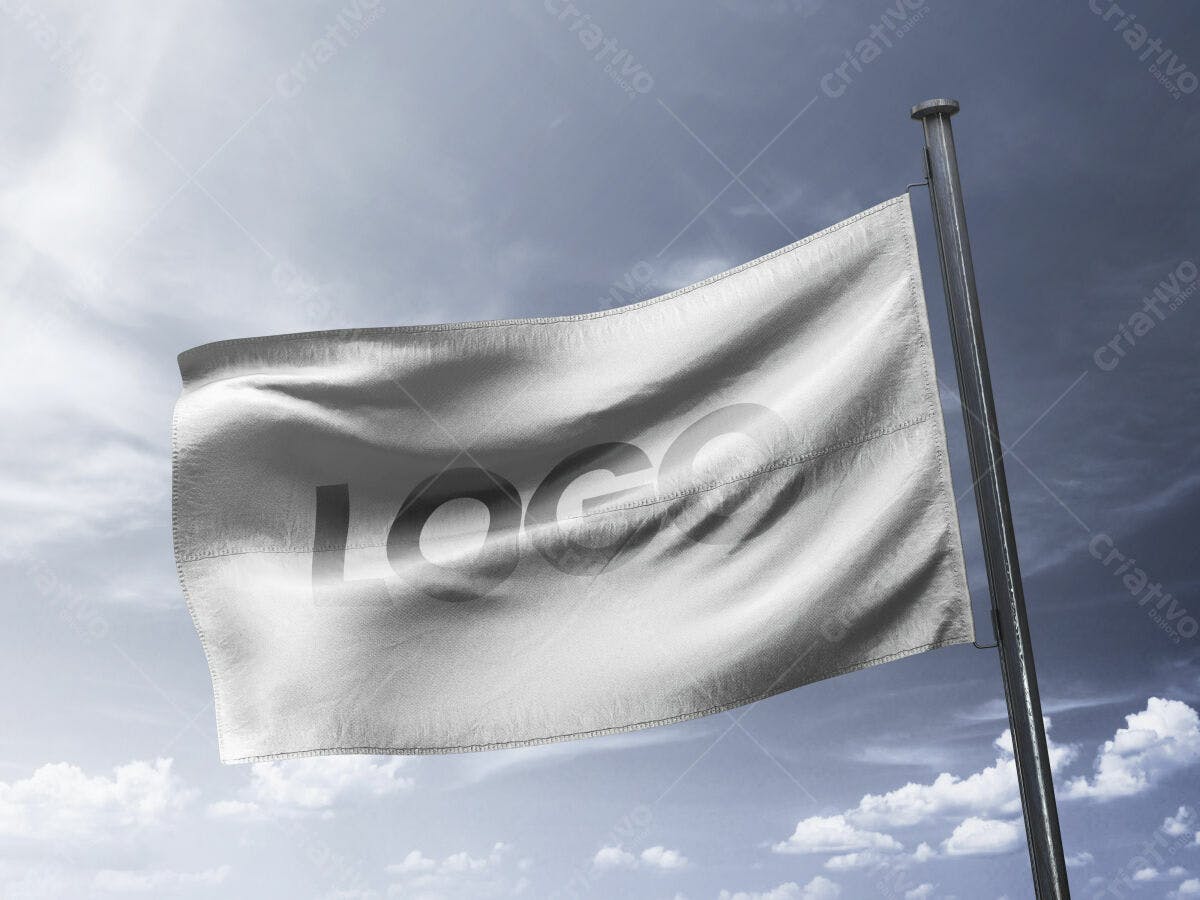 Bandeira para Mockup de Logo PSD Editável