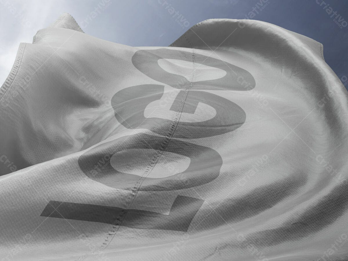 Mockup de Bandeira para Logo PSD Editável