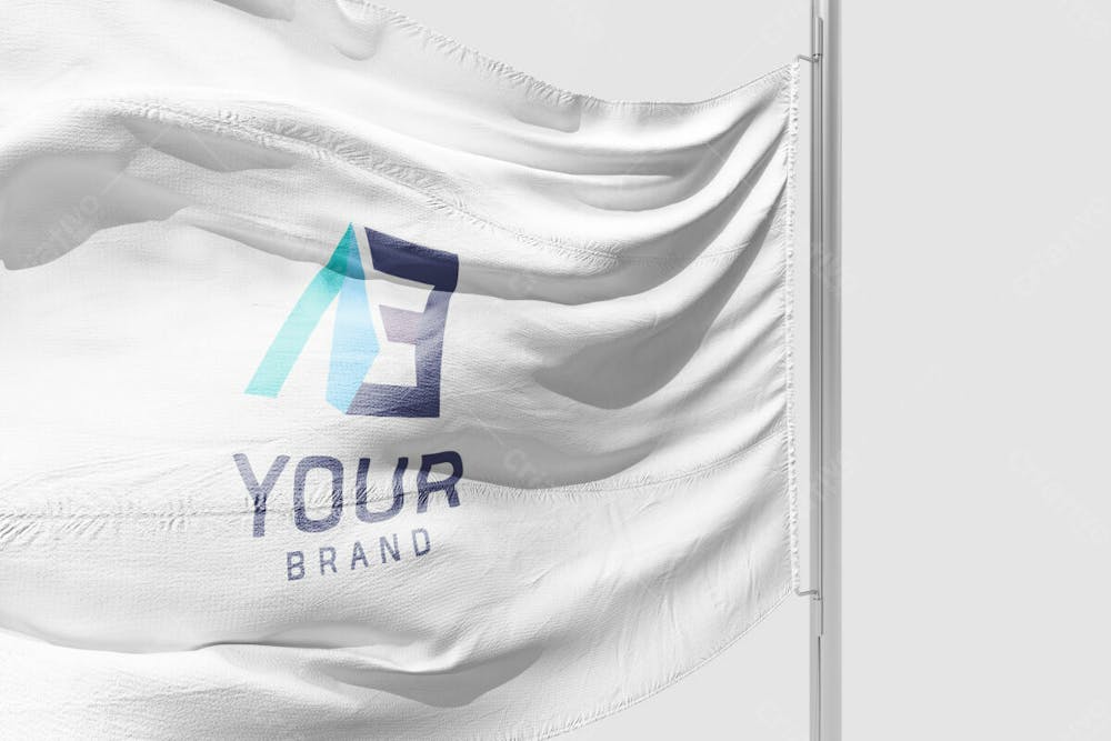 Psd De Bandeira Ondulante Realista Mockup V 22