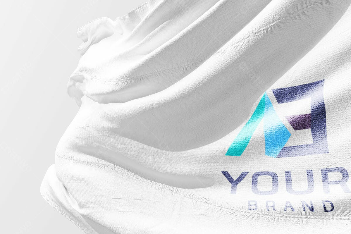 Mockup de Branding em Tecido Branco PSD Editável