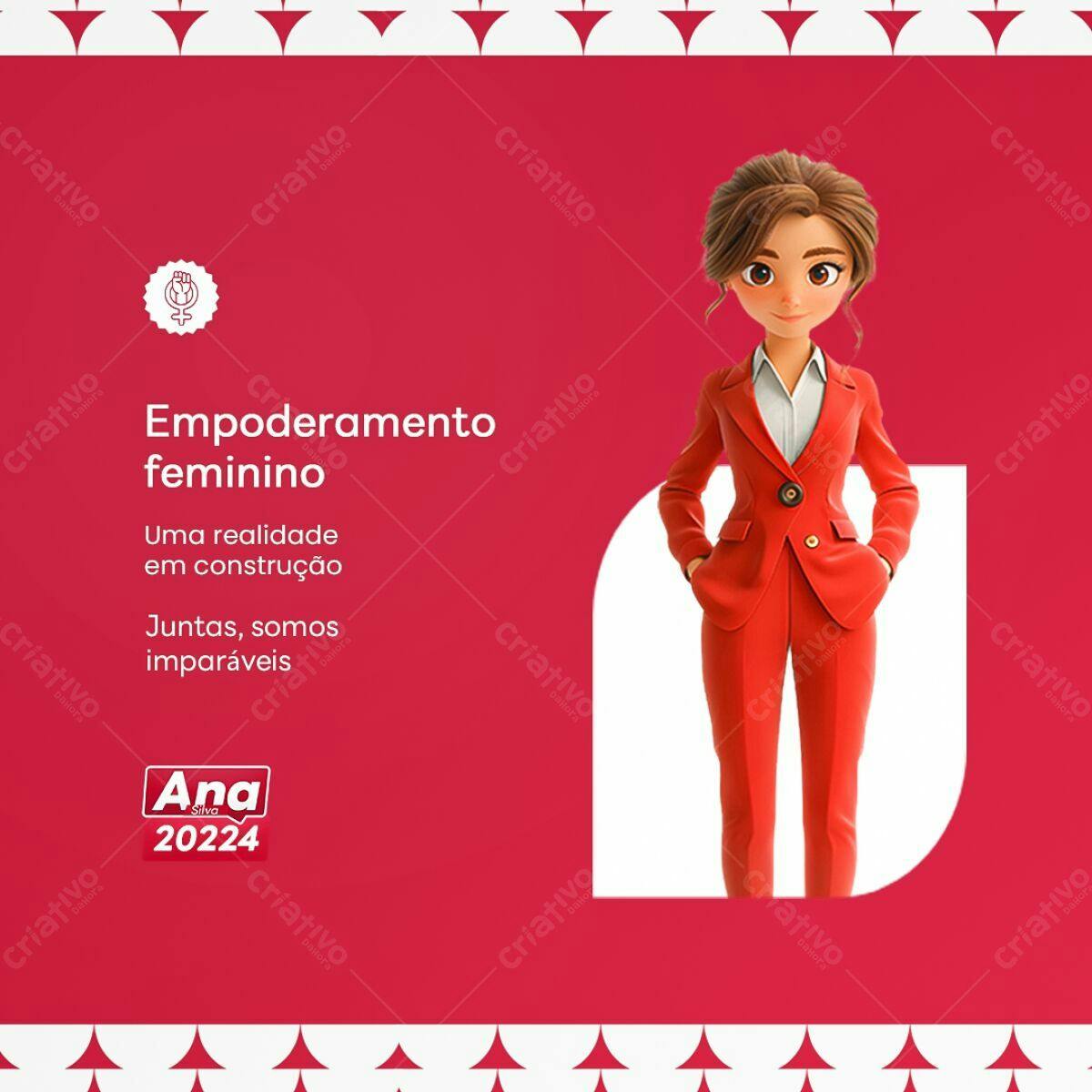 Post para Dia Internacional da Mulher PSD Editável