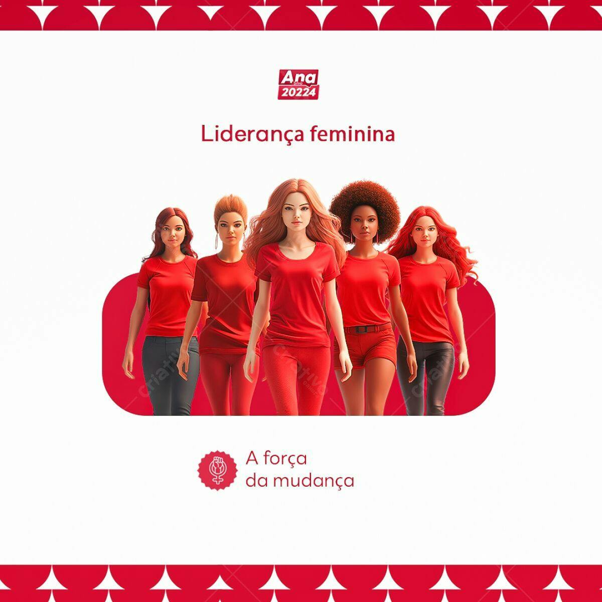 Flyer Liderança Feminina Ana 2024 PSD Editável