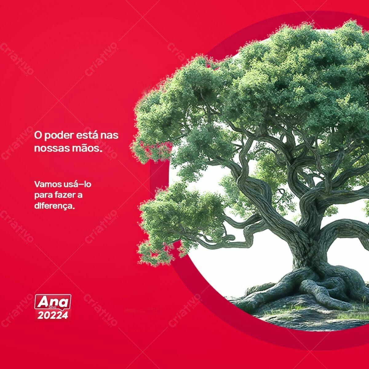 Post para Redes Sociais com Árvore PSD Editável