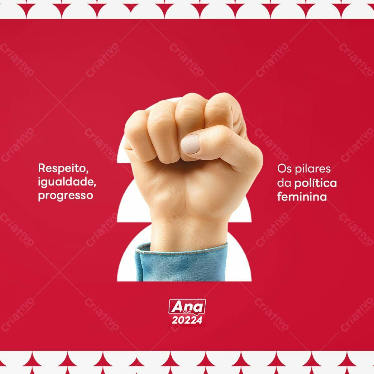Flyer para campanha política feminina PSD Editável