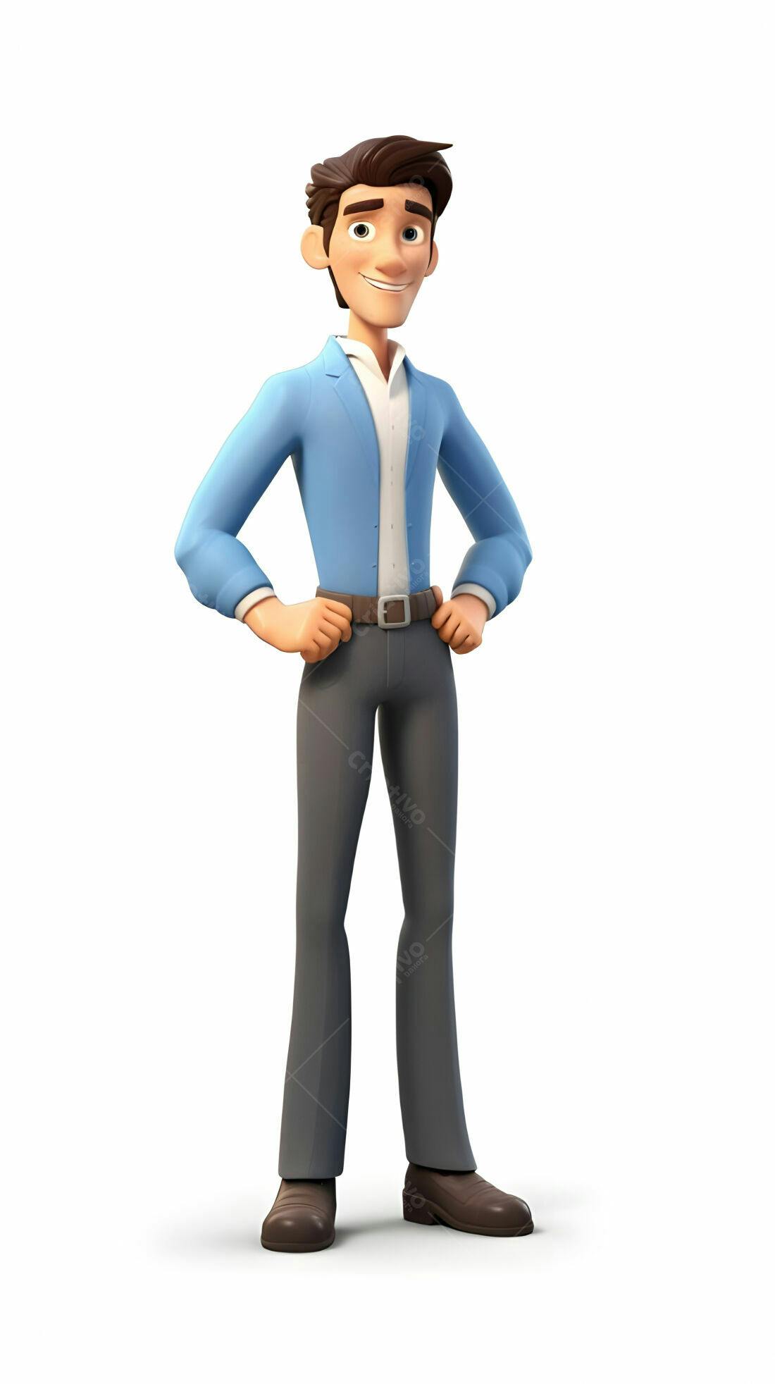 Homem de negócios animado em pé