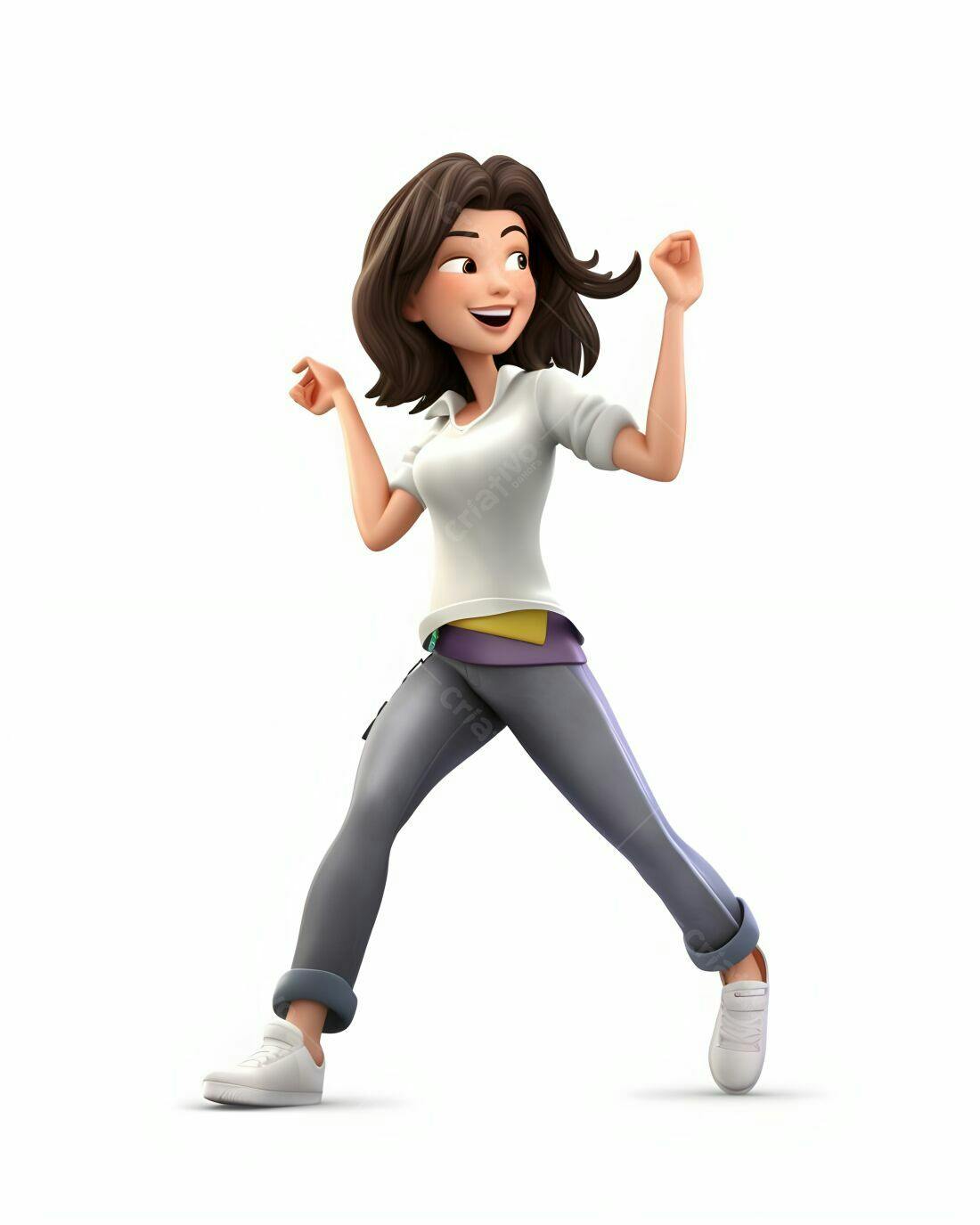 Mulher animada em movimento alegre