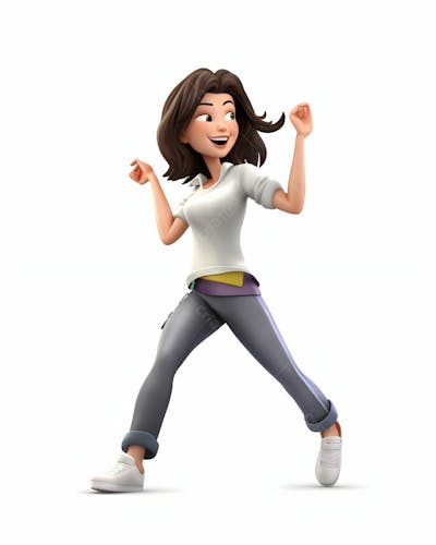  Desenho animado 3D de jovem de bom humor