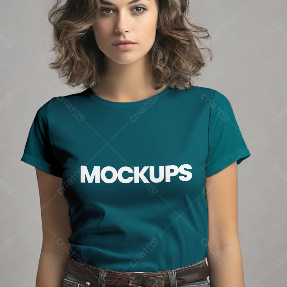 Mockups Camisa, mulher com camiseta mockups