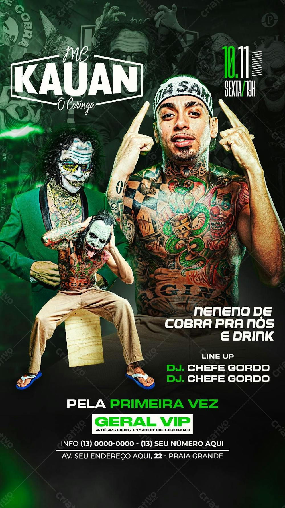 Flyer Baile Funk Mc Kauan - Story