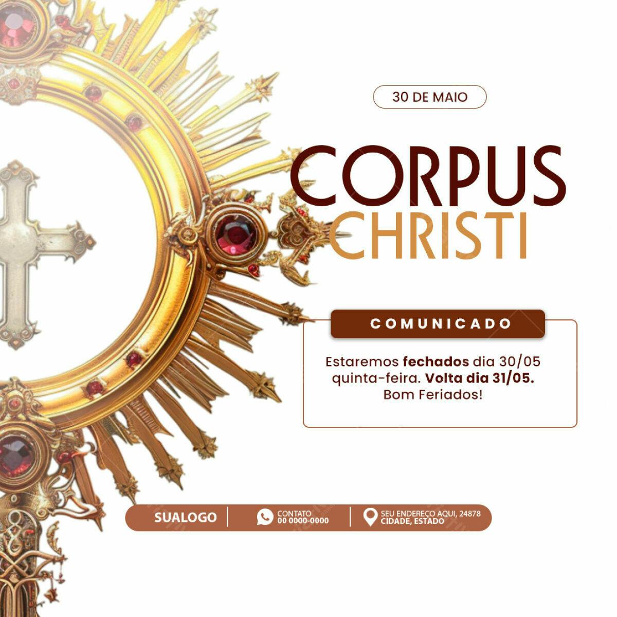 Comunicado Corpus Christi PSD Editável
